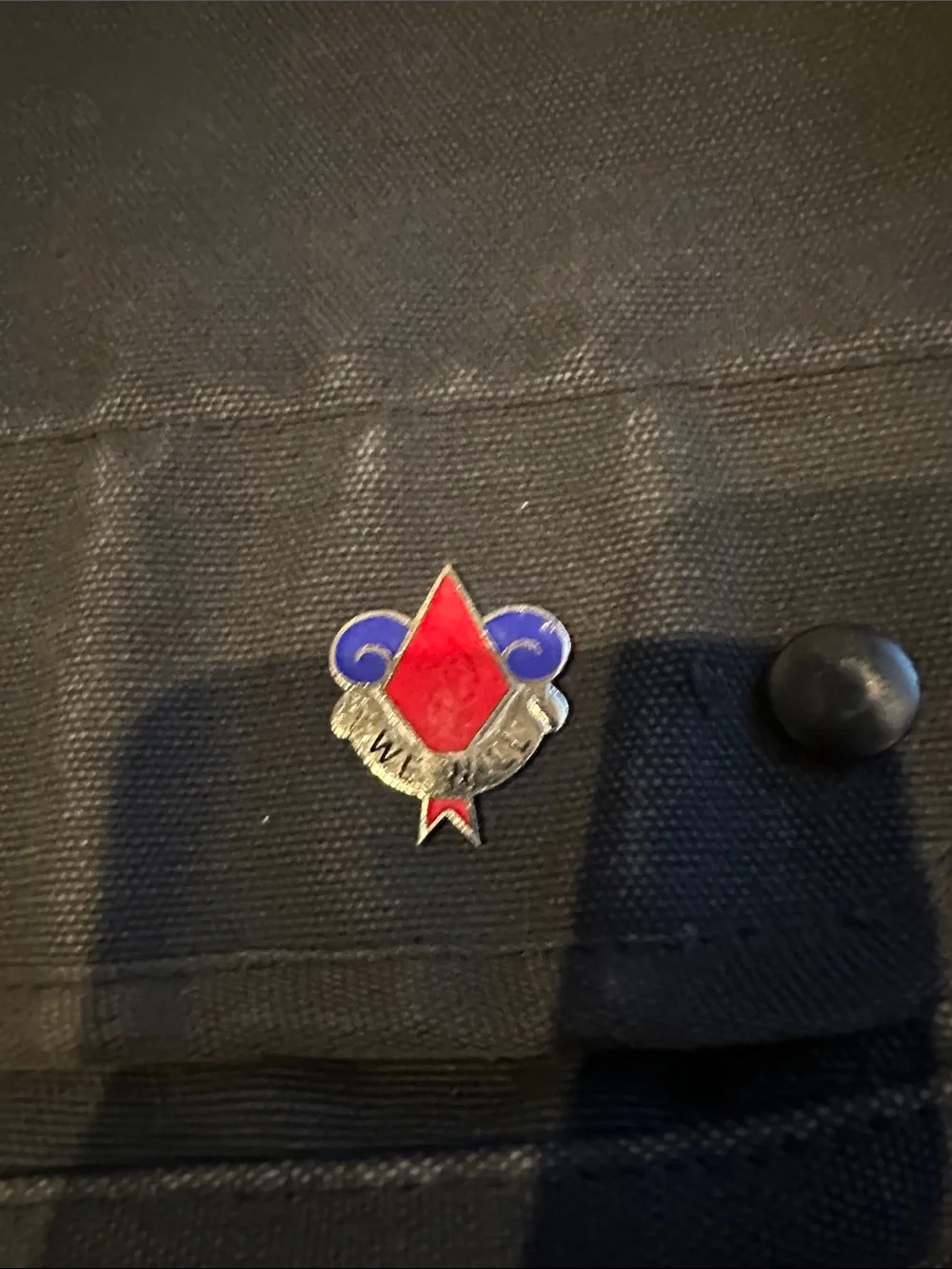 Parajumpers Vintage Black Canvas Messenger Bag with 5th Infantry Army Pin